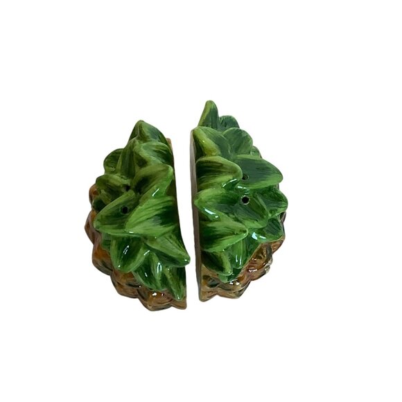 Pineapple Ceramic Salt & Pepper Shakers By Great American Opportunities 4.25" - Picture 5 of 10